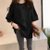 SUNTEK欧洲站韩版宽松短袖T恤女2022年夏女装新款中长款打底上衣潮(L 黑色2 【纯黑色】)第5张高清大图