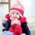 韩版儿童套头帽婴儿帽子宝宝毛线帽子秋冬0-3-6-12个月小孩帽子围巾套装1-2-3岁(黑色 均码)第2张高清大图
