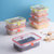 茶花冰箱收纳盒水果保鲜盒专用厨房塑料长方形冷冻食品密封盒(橘色 1050ml)第4张高清大图