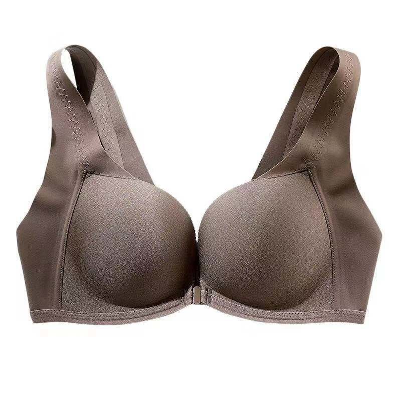 小胸ab变大内衣女聚拢厚薄款无钢圈文胸前扣背心式透气舒适无痕罩蕾丝