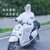 雨衣长款全身防雨单人男女学生透明电动车电瓶车自行车成人雨披(GF01白拼黄（拉链+双帽檐） XL码（身高160-170厘米）)第4张高清大图