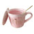 卓宜佳居（ZJOY)北欧版创意陶瓷杯子带盖勺办公室咖啡 斜口马克杯 女学生家用情侣水杯礼品杯(MRS情侣对杯含盖勺（红+灰）2只装)第5张高清大图