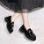 马衔扣乐福鞋一脚蹬厚底增高漆皮女鞋2022年春季新款英伦风小皮鞋(39 米色/5380（跟高3.3cm）)第3张高清大图