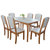 木巴北欧餐桌椅组合现代简约钢化玻璃饭桌一桌四椅六椅组合(CZ206+YZ402(一桌四椅） 默认)第5张高清大图