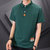 夏季新款男士POLO衫时尚休闲商务翻领T桖95棉+5氨纶(绿色 XL)第3张高清大图
