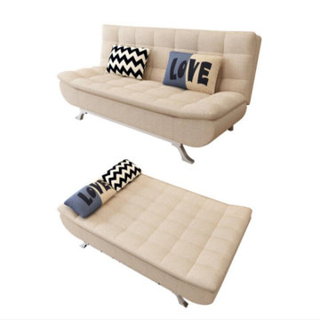 兴淮家具 折叠沙发床多功能沙发床实木布艺沙发 HU-BSF1801(米黄色 布艺)