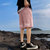 短裤男士夏季新款外穿休闲薄款五分沙滩裤2021年潮流字母宽松中裤(粉红色 M)第2张高清大图