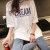 SUNTEK欧洲站韩版宽松短袖T恤女2022年夏女装新款中长款打底上衣潮(L 黑色1 黑色【彩色字母】)第3张高清大图