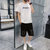 卡郎琪 男士短袖t恤夏季2020新款潮流一套搭配休闲运动套装宽松帅气衣服五分裤短裤(KXP-T269S205白色 XL)第5张高清大图