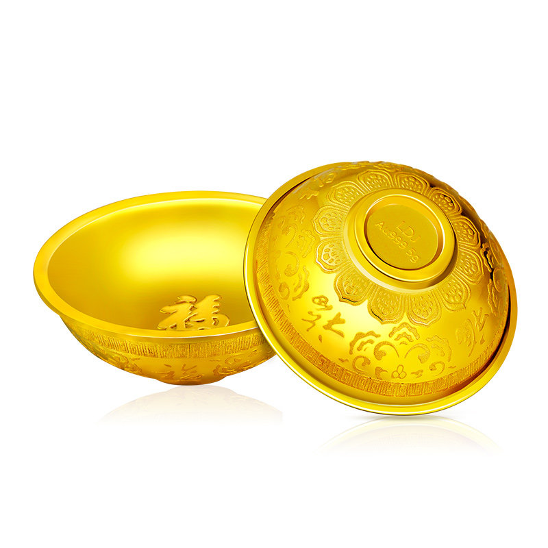 零兑金号 零兑金 999传世臻品系列 吉祥祝福系列 龙聚洪福金碗摆件