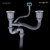ASRAS阿萨斯 S110S 卫浴厨房优质不锈钢水槽下水器 单槽下水管 洗菜盆单槽下水器(140+110 (一边大小）加长)第2张高清大图