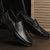 MR,KANG男士鞋休闲男鞋皮鞋牛皮男鞋商务休闲鞋 套脚软皮橡胶的懒人鞋8910(黑色)(44码)第3张高清大图