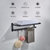 九牧(JOMOO)卫浴置物架套装太空铝毛巾架折叠架厕刷架挂件939415(4)第2张高清大图