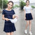 莉菲姿 少女夏装韩版新款休闲运动套装短袖学生夏季两件套短裙(白色 S)第4张高清大图
