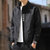 男士夹克2021新款休闲欧美风棒球领男装外套简约春秋款上衣(黑色 XL)第4张高清大图