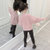 2018新款儿童毛衣套头冬季女孩马海毛蝙蝠衫秋冬外套(150cm 粉色)第4张高清大图
