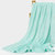 三利 素色良品超柔法兰绒单人毯子 居家办公午休四季通用盖毯(薄荷色)第2张高清大图