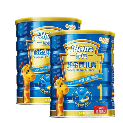 欧洲原装进口亨氏超金康儿高1段0-12个月婴儿配方奶粉900g罐装