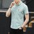 卡郎琪 男士2018年夏季新款短袖韩版修身商务休闲衬衣 短袖衬衣青年学生薄款职业衬衣(KLQSLS-0093绿色 L)第3张高清大图