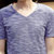 帛莱尼男士短袖T恤2016夏季青年V领体恤装打底衫半袖潮韩版修身DX8420(蓝色 M)第5张高清大图