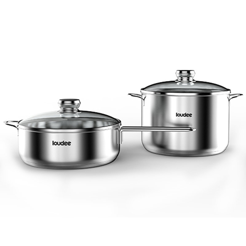 洛德304不锈钢套装煎锅深汤锅加送16cm奶锅一个