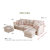 忆斧至家 2.1米小户型布艺沙发 可拆洗简约现代日式北欧三人公仔棉薄款组合(米白色 三人位（2.1m）)第4张高清大图