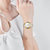 欧美时（OMAYS）全自动机械手表女士 商务休闲双日历女表 时尚潮流气质女神精钢带防水夜光腕表(橙色 钢带)第4张高清大图