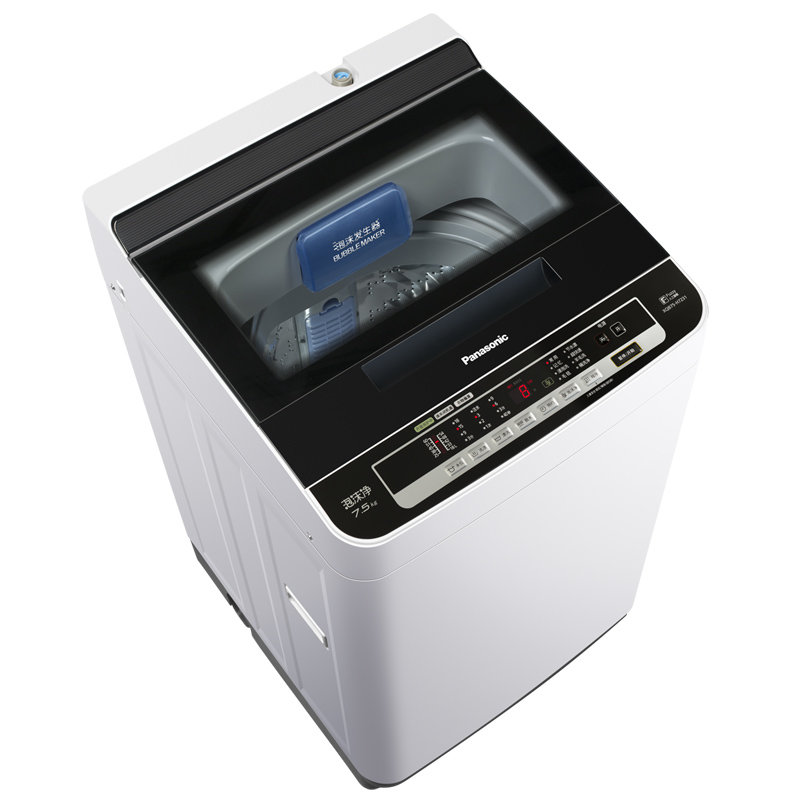 松下panasonicxqb75h723175公斤波轮全自动洗衣机灰色时尚玻璃视窗