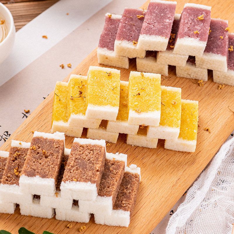 浙江特产传统手工小吃桂花芡实糕食品美食八珍糕点心网红健康零食芡实