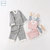 Petitkami2021春季儿童婴儿新款男女宝长颈鹿和服领分体睡衣哈衣(120 粉色)第3张高清大图