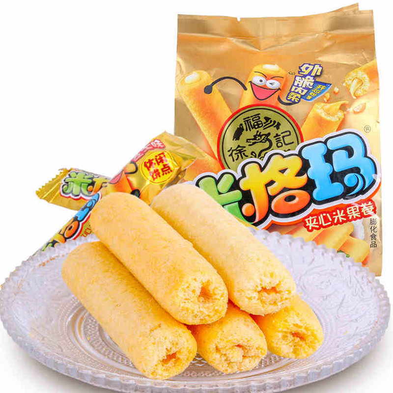 国美自营徐福记休闲零食米格玛夹心米果卷咸香芝士味178g