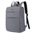 商务背包男士双肩包新款旅行包休闲书包简约时尚电脑包(灰色)第3张高清大图