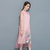 VEGININA 短袖时尚修身立领绣花中长款连衣裙 3017(粉红色 3XL)第2张高清大图