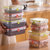 茶花冰箱收纳盒水果保鲜盒专用厨房塑料长方形冷冻食品密封盒(绿色 1050ml)第4张高清大图