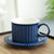 欧式咖啡杯套装陶瓷碟套装时尚高颜值设计英式下午茶套裝花茶杯(罗马柱咖啡杯-黑)第7张高清大图