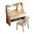儿童学习桌家用书桌书架一体桌套装高中学生写字桌全套桌椅课桌(80cm暖白+Z字椅（双抽）)第5张高清大图