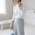 MISS LISA法式镂空冰丝空调开衫女短款 夏季薄款短袖针织开衫K16402(白色 S)第3张高清大图