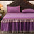 纯色欧式珊瑚绒加厚保暖床裙床罩单件1.5m1.8m2.0m防滑床单床笠套(紫红)第5张高清大图