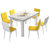 餐桌椅组合家用现代简约小户型轻奢饭桌4人6人长方形吃饭桌子餐桌(120*70餐桌UV+A4黄椅-)第5张高清大图