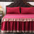 纯色欧式珊瑚绒加厚保暖床裙床罩单件1.5m1.8m2.0m防滑床单床笠套(酒红)第2张高清大图