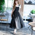 Mistletoe新款时尚背带长款裙子韩版女装夏雪纺连衣裙F6848(黑色 S)第5张高清大图