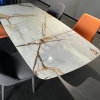 意式罗马印象岩板餐桌椅组合长方形轻奢餐桌家用小户型饭桌子(罗马印象 1400*800*750)