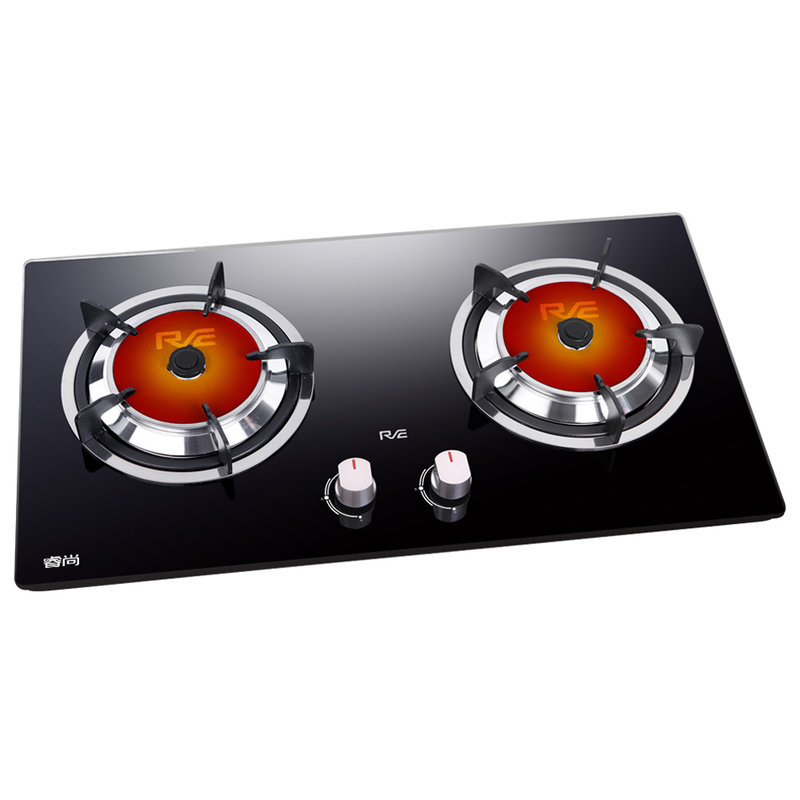 睿尚(re) jzt-z223 嵌入式 灶具 天然气 脉冲点火 钢化玻璃 黑色