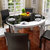 现代简约钢化玻璃餐桌椅组合 小户型实木饭桌 可伸缩折叠餐台(1.35米黑玻璃+4张餐椅)第2张高清大图