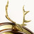 汉时（Hense)欧式时尚轻奢实木装饰挂钟客厅创意黄铜鹿头静音摆钟HP21(胡桃木小号A)第5张高清大图