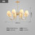 古娜北欧吊灯全铜客厅灯现代简约餐厅灯乡村大气卧室家用灯具2021新款3608款(全铜本色+布罩 8头)第5张高清大图