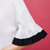 七格格2017夏装新款个性撞色拼接宽松圆领百褶五分袖T恤女M198(白色 XL)第3张高清大图