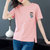 【灵薇雅】夏季韩系100%纯棉旺仔卡通印花宽松圆领短袖T恤衫D7176(天蓝色 XL)第5张高清大图