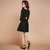 七格格2017春装新款 甜美显瘦七分袖收腰圆领连衣裙短裙 X917(红色 S)第4张高清大图