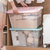 茶花收纳箱家用塑料有盖储物加厚特大号箱子衣服透明收纳盒整理箱(蓝色)第3张高清大图